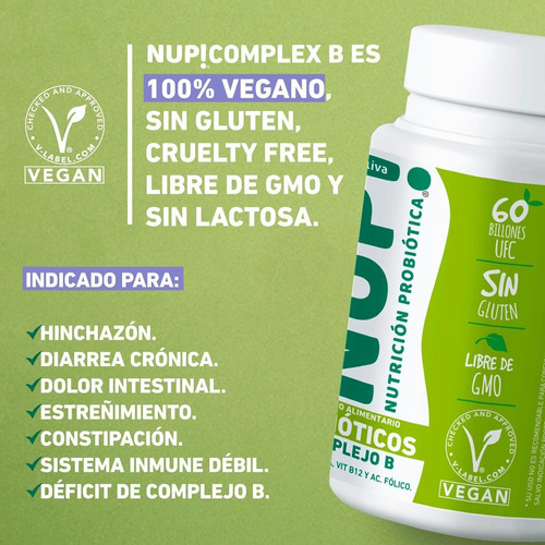 Nup Probiotico B Complex 4 Cepas 60 Billones 30 Capsulas Sabor Sin Sabor 2