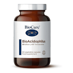 Biocare Bioacidophilus 20 Billones 60 Cap Probiotico Premium Sabor Sin Sabor