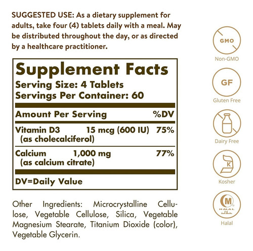 Calcium Citrate Vitamin D3 240 Tabs Sabor Sin Sabor 3