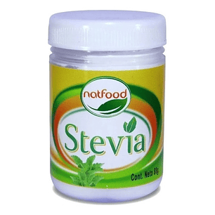 Stevia 80grs. Natfood Premium Endulzante Cero Diabetes 