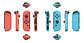 Joystick Inalámbrico Nintendo Switch Joy con L R Neón Rojo Azul - Miniatura 4