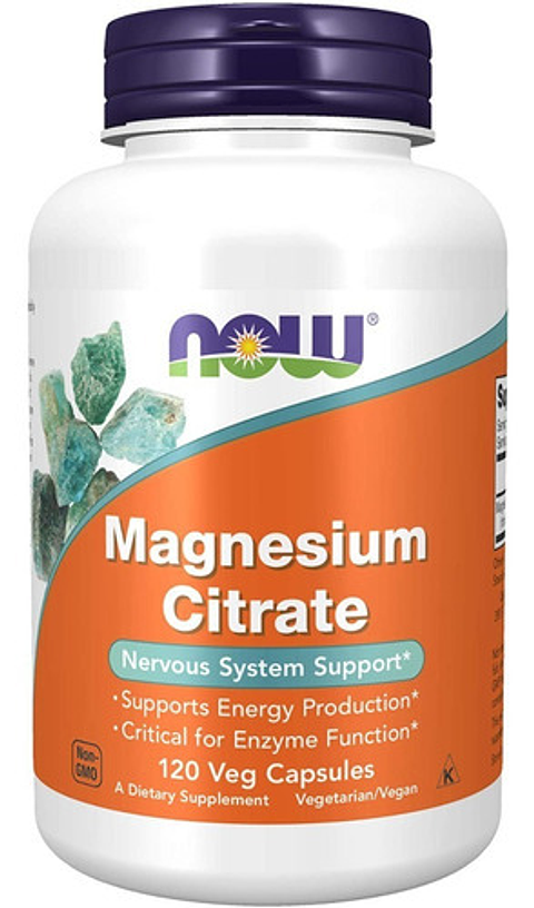 Citrato De Magnesio NOW 120 Caps Veganas Usa