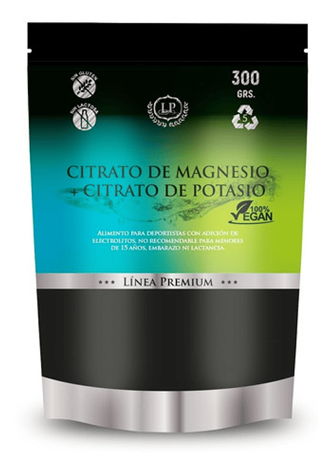 Citrato De Magnesio y Potasio Polvo 300 Grs. Linea Premium