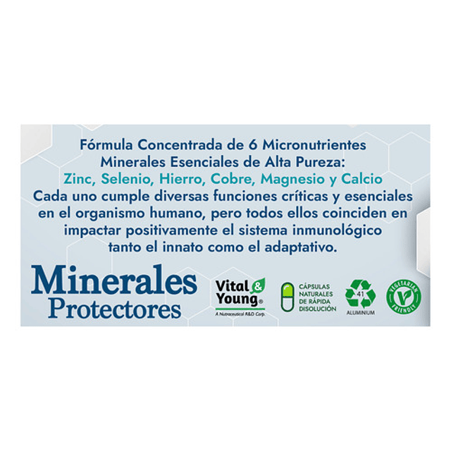 Suplemento De Minerales Calcio Hierro Magnesio Zinc 60 Caps