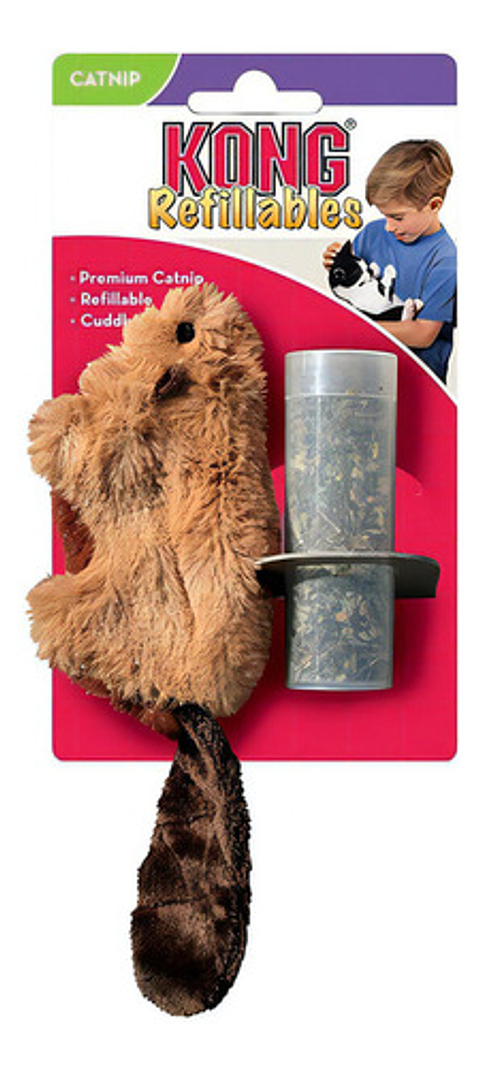Kong Refillables Beaver Juguete  Para Tu Gato hierba gatuna