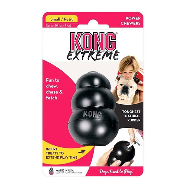 Juguete Kong Extreme Para Perros Talla S Hasta 9 Kg Negro