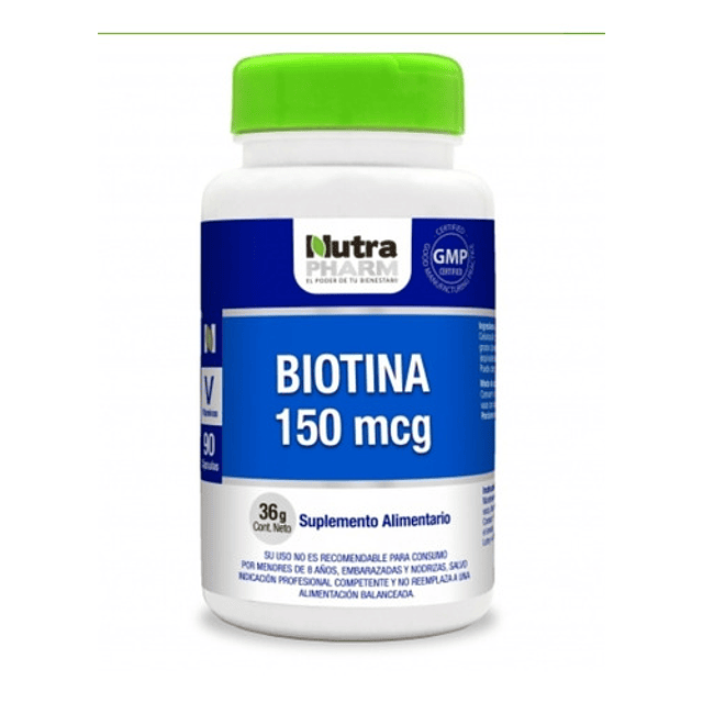 Biotina - Nutrapharm (90 Caps) Sabor Sin Sabor