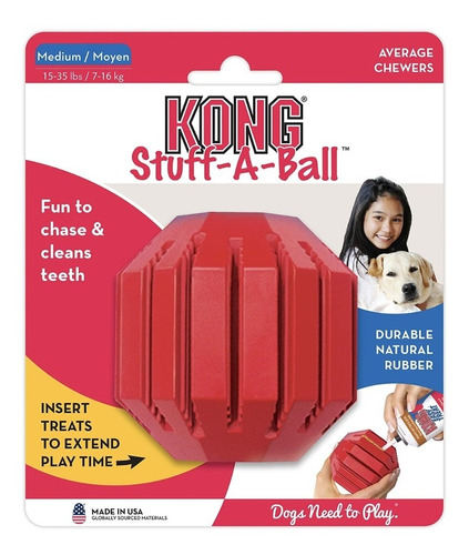 Kong Stuff A Ball M Color Rojo 1