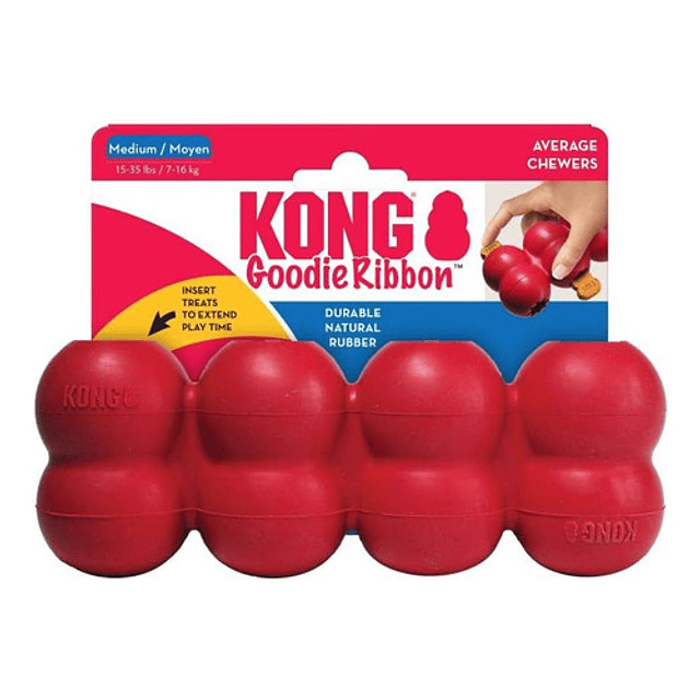 Kong Goodie Ribbon S Color Rojo Juguete Recompensas Perro