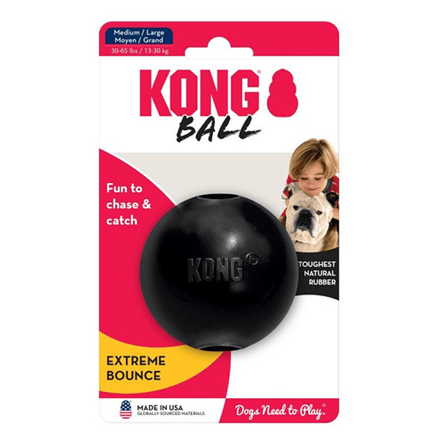 Kong Ball Extreme M/l Pelota Perro Ultra Resistente Negro