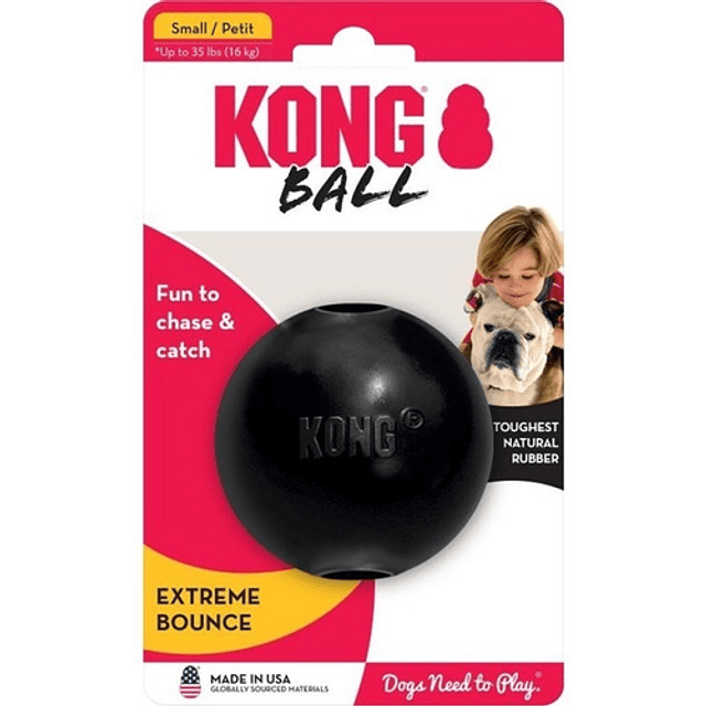 Kong Ball Juguete Pelota  Extreme Con Agujero Color Negro