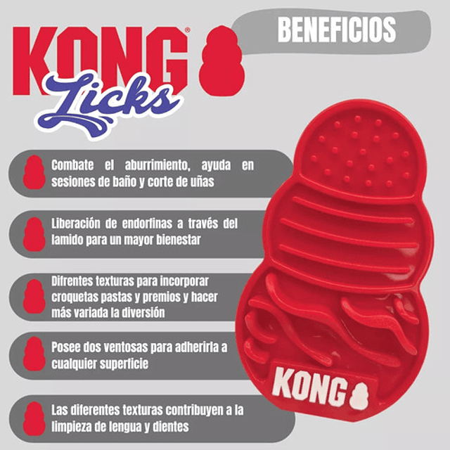 Kong Licks Almohadilla Para Lamer Con Ventosas Talla S / M