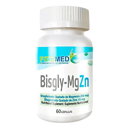 Fitomed Bisgly Mg-zn Magnesio - Zinc 60 Cáps. Sabor Sin Sabor