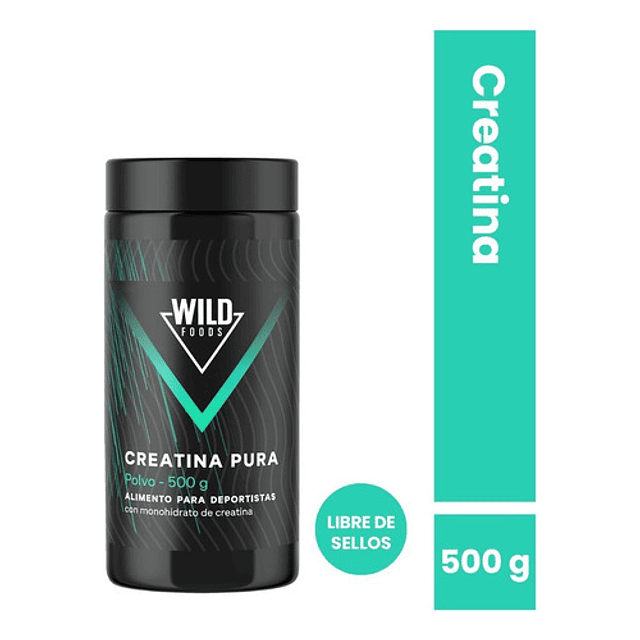Wild Foods - Creatina De Monohidrato En Polvo - Sin Sabor - 500grs