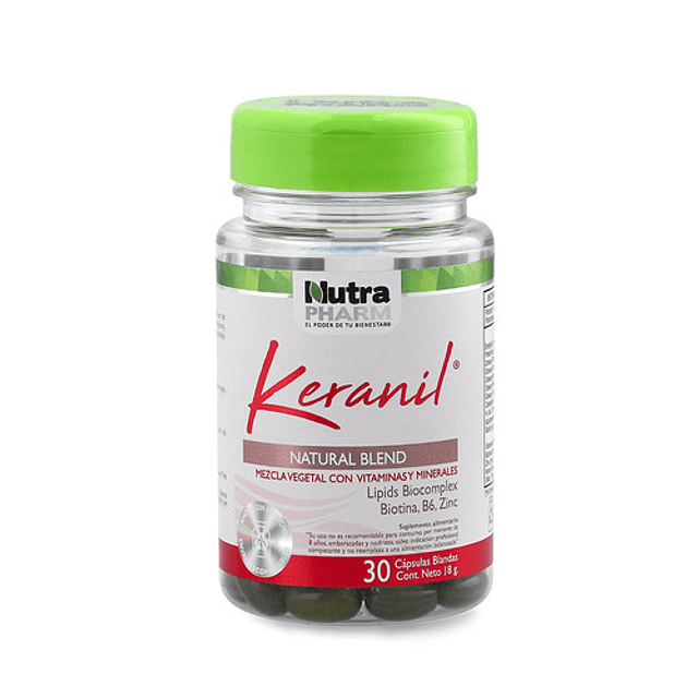 Keranil 1800mg / 30 Cápsulas Protección Capilar Nutrapharm