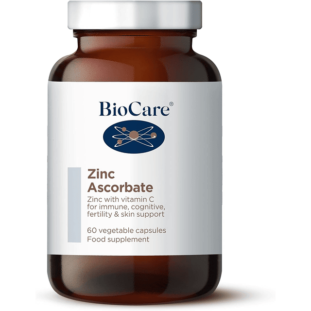 Biocare Ascorbato De Zinc 60 Cap Antioxidante Cognición Piel