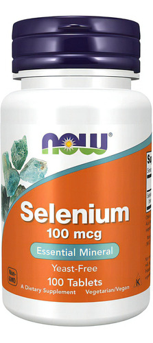 Selenio 100 Mcg Mineral Esencial Now 100 Tabletas Sabor Neutro 1