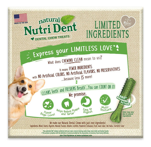 Cepillo Dental Comestible Sabor Menta Nutri Dent Perro Usa Color Xs - Caja 160 Unidades 3