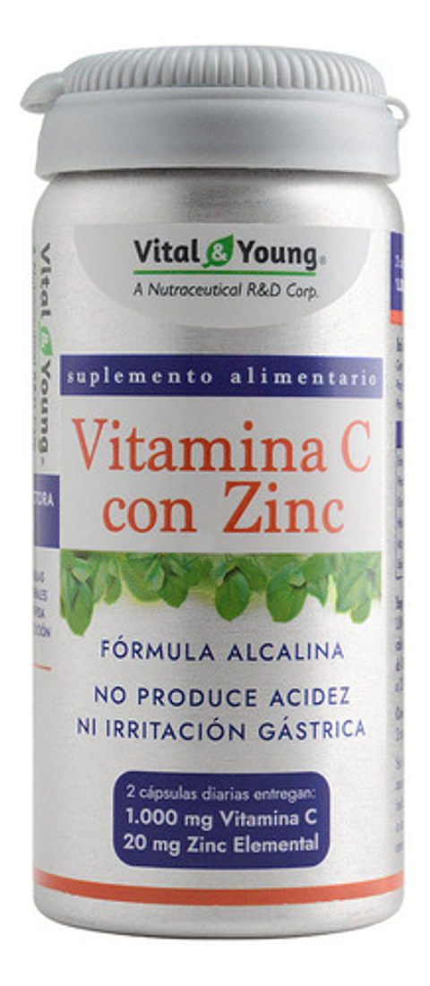 Vitamina C 1000 Mg + Zinc Elemental 20 Mg 60 Caps