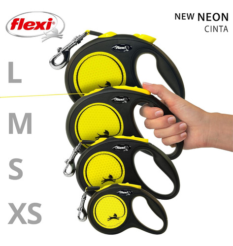 Correa Retráctil 5 Metros Flexi Neon Talla S 12 Kg 5