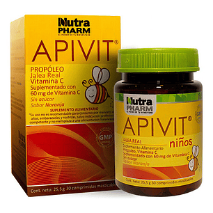 Apivit Propóleo Masticable Infantil 30 Comprimidos Naranja