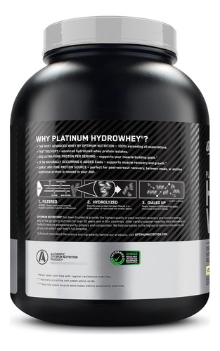 On Platinium Hydro Whey Proteina Isolate Hidrolizada 3.61 Lb 2