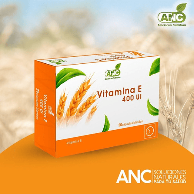 Anc Vitamina E 400 Ui 30 Cápsulas Sabor Sin Sabor