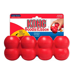 Juguete Rellenable Kong Goodie Ribbon Talla L 30 Kg Rojo