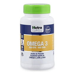 Nutrapharm Omega 3 Epa 800 Dha 400 60 Caps Corazon Cerebro Sabor Sin Sabor