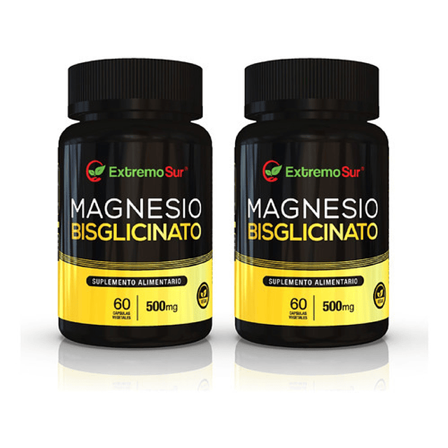 2 Bisglicinato De Magnesio 500mg X 60 Caps Vegetal Sabor Neutro