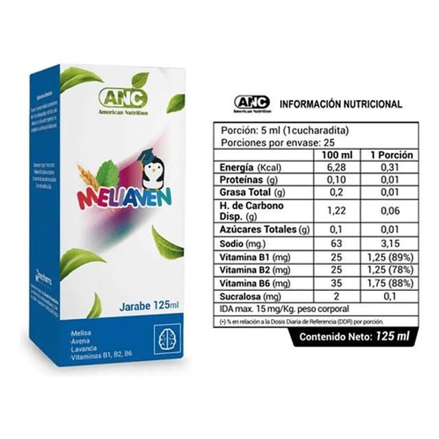 Meliaven Jarabe 125 Ml Anc. Sabor Naranja Relajante Niños