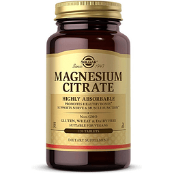 Citrato De Magnesio Magnesium Citrate 120 Tab Solgar Vegano