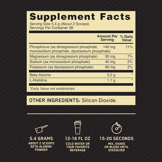 On Beta Alanina En Polvo 203 Grs Entrenamientos Evita Fatiga