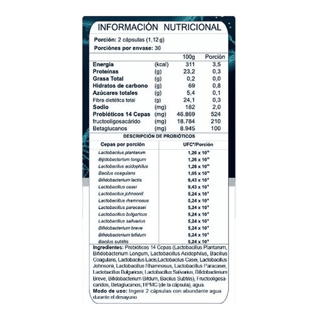 Biotics Pre Y Probióticos 60 Caps 100 Billones Fnl Sin Sabor Sabor Neutro