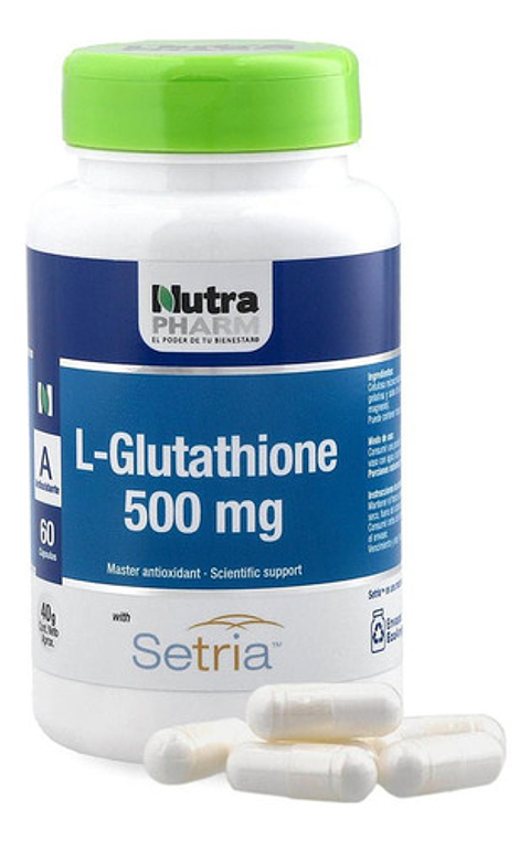 L-glutathione 500mg - 60 Cápsulas Antioxidante Nutrapharm