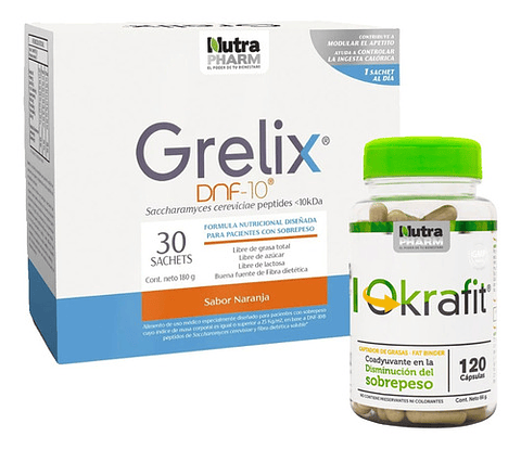Pack Control Peso Grelix 30 Sobres + Okrafit 120 Capsulas