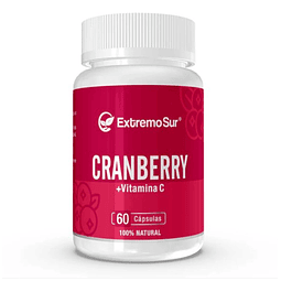 Cranberry + Vitamina C, 60 Cápsulas. Extremo Sur