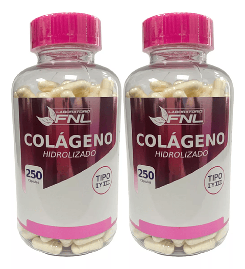 Colageno Hidro Fnl 2 Frascos 500 Capsulas Pelo Piel Uñas