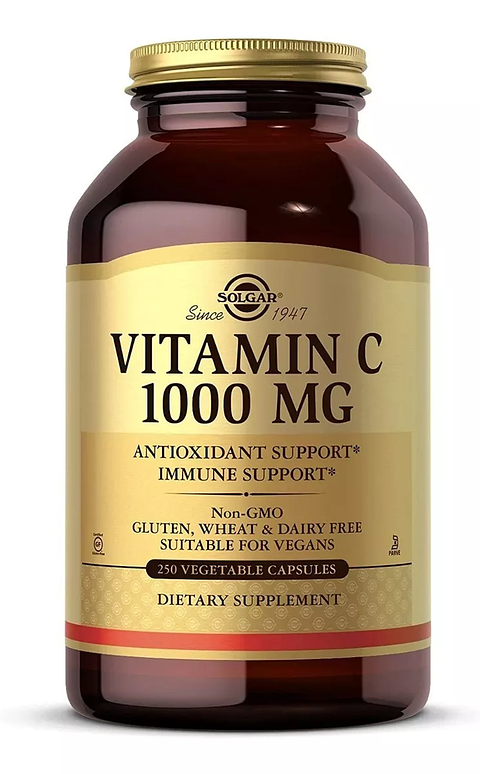 Vitamina C 1000 Mg Solgar Vegan Sin Gluten Usa 250 Caps Soft