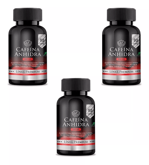 Pack Oferta 3 Cafeína Anhidra 200 Mg. 270 Cáps Linea Premium