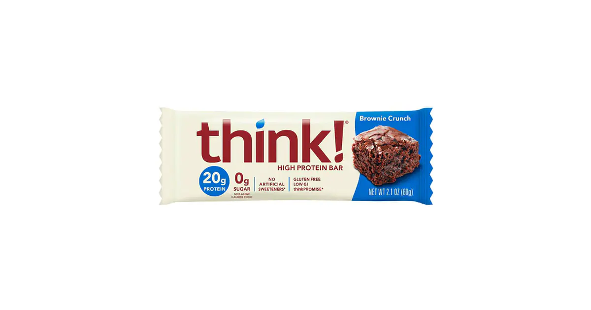 Barra Think Thin Brownie Crunch 60g 20 Gramos De Proteina