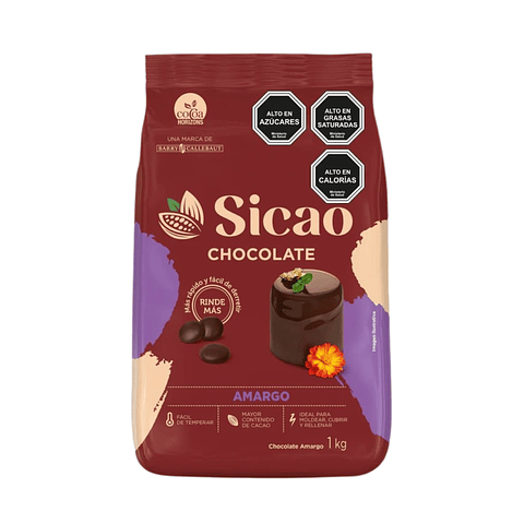 Chocolate Semi Amargo Sicao 58% Cacao 1 Kg Facil Temperado