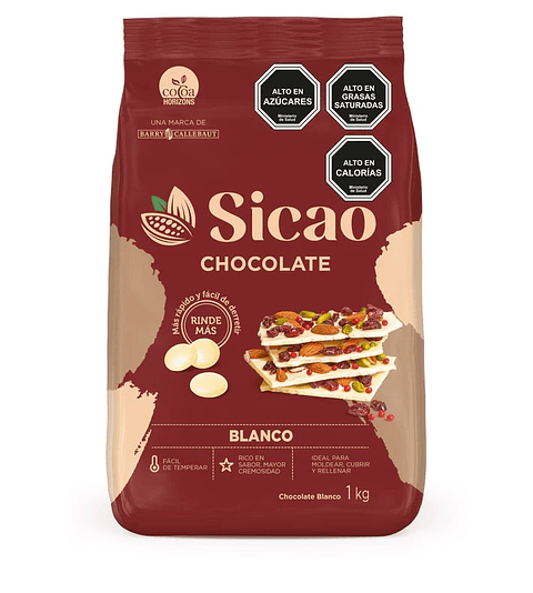 Chocolate Sicao Alto Rendimiento 33% Blanco 1kg
