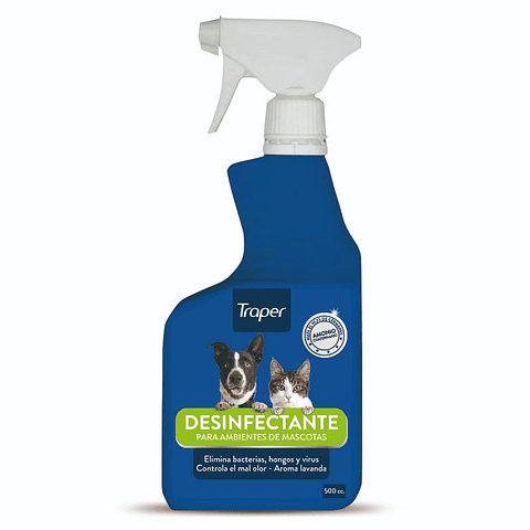 Traper Desinfectante Para Ambientes Mascotas 500 Ml