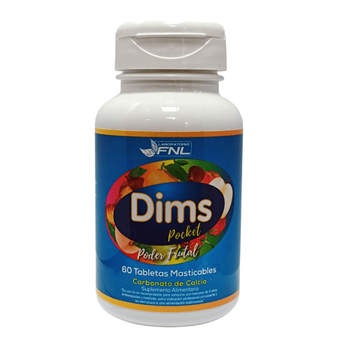 Antiacido Dims 60 Tabletas Masticables Sabor Frutal Fnl 