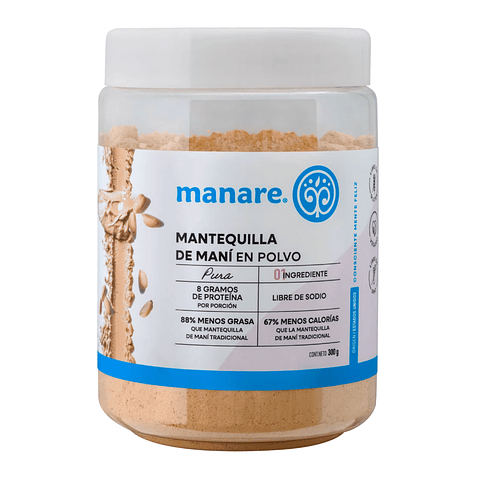 Manare Mantequilla De Mani En Polvo 300g Veggie/Gluten Free