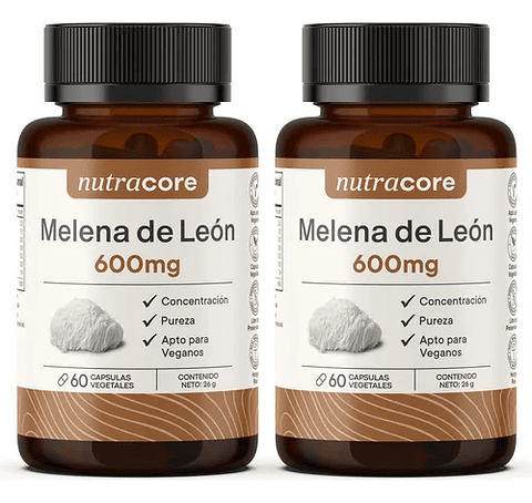 Melena De León 600mg - Pack 2x60 Cáps Vegetales Natural 