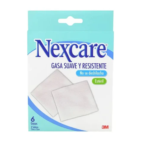 Gasa Esteril No Adherente 15x15cm 6Un Color Blanco Nexcare 