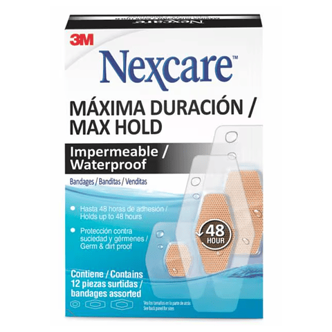 Parches Impermeables Maxima Duracion Transparente 12 Piezas Nexcare 