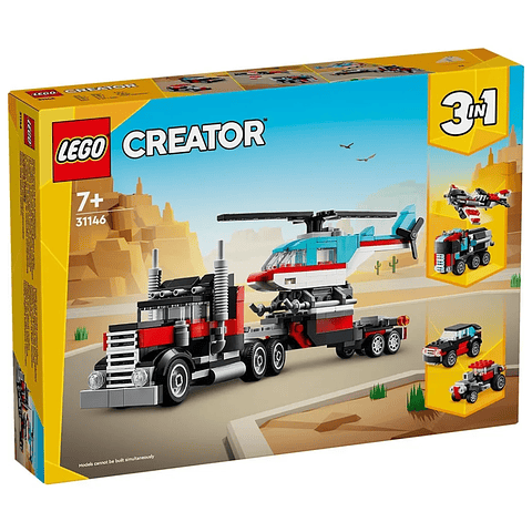 Lego Creator Camion Plataforma con Helicoptero 270pzs 7años+